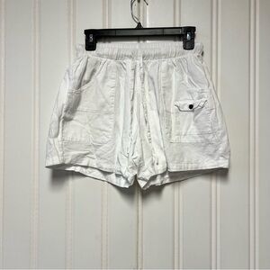 🤍 Blanco by Nature White Cotton Shorts – Size L – Made in Peru 🤍